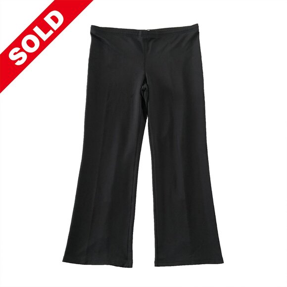 Tek Gear Activewear Pants Womens Black Size L Pull On Wide Leg Drawstring Zipper - Picture 1 of 12